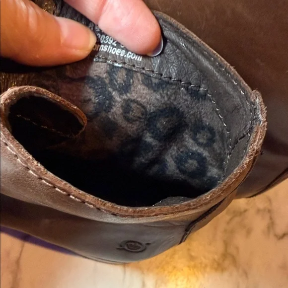 Born Dark Brown Leather Lace Up Moto Boots NWOT SZ 8.5 - Picture 9 of 14